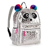 UPD 16” Full Size Wonder Nation Panda 2 Way Sequin Critter School Backpack Kids