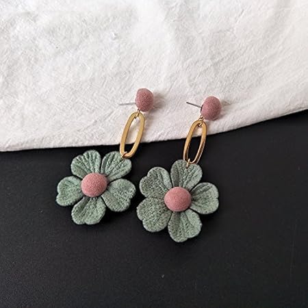 Amazon Co Jp Tkhneスタイルイヤリングオリジナルハンドメイド布花イヤリング おもちゃ