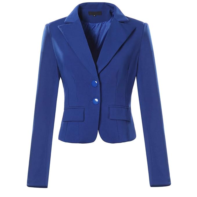 Dorical Damen Blazer Kurzer/Langärmliger Einfarbig Slim Fit Elegant Business Bolero Kurze-Jacke Casual Mode Anzug/Frauen Anzu