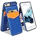 iPhone 6S Plus Case, SAMONPOW Faux Leather Cover with Back Flip Stand Feature iPhone 6 Plus Wallet Case ID Credit Debit Card Slot Holders Protective Shell for iPhone 6/6S Plus 5.5 Inch - Dark Blue