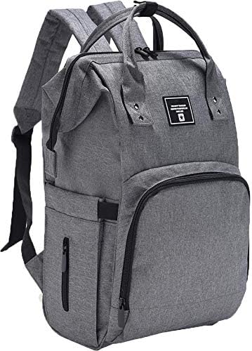 Baby Diaper Bag Backpack Multi-Function Waterproof Travel Nappy Tote Bags Large Capacity Creative Fashion Package for Both Mon&Dad//Grey