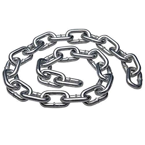 Heavy Duty Stainless Steel Rust Resistant Chain for Gate Security Extra Strong Galvanised Long Links Welded Metal Shiny Chrome Plated and Polished for DIY Fence Bike Out Door Swing (4MM, 3 Metre)