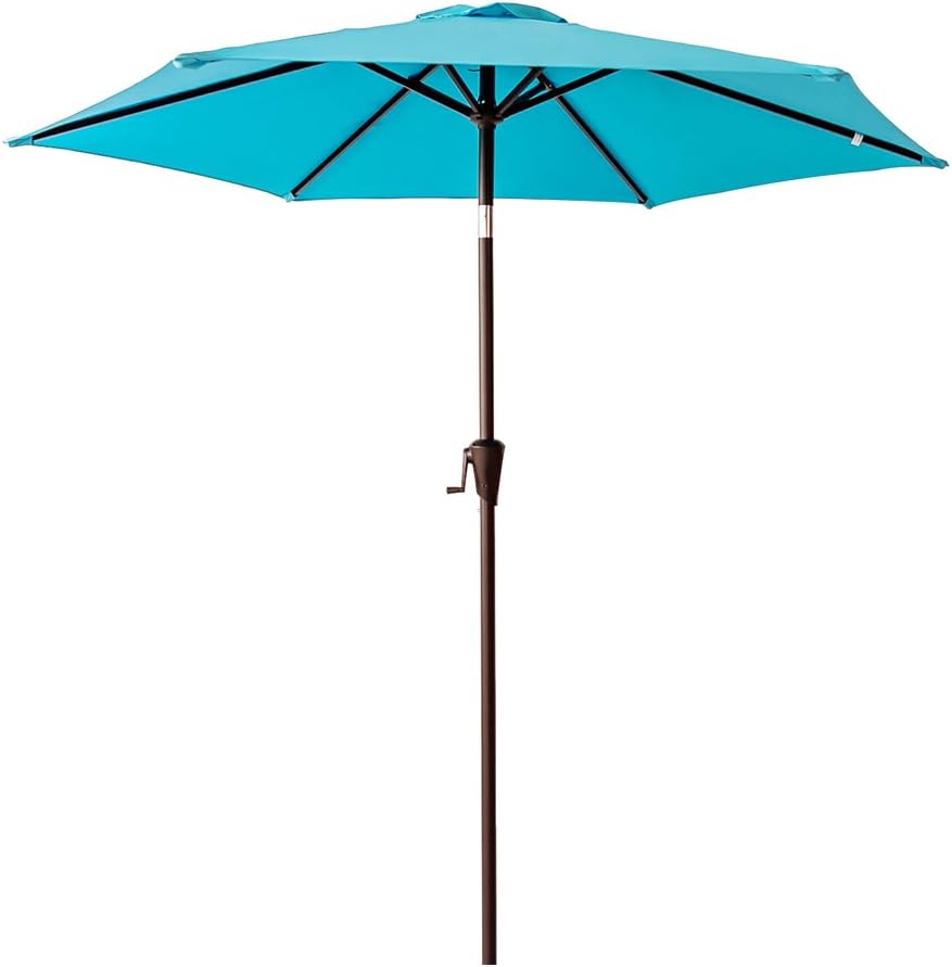 Amazon Com Flame Shade 7 5 Ft Outdoor Patio Umbrella With Tilt Aqua Blue Garden Outdoor