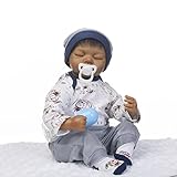 TERABITHIA 50cm Black Rare Alive African-American Sleeping Reborn Baby Boy Dolls, May God Bless You
