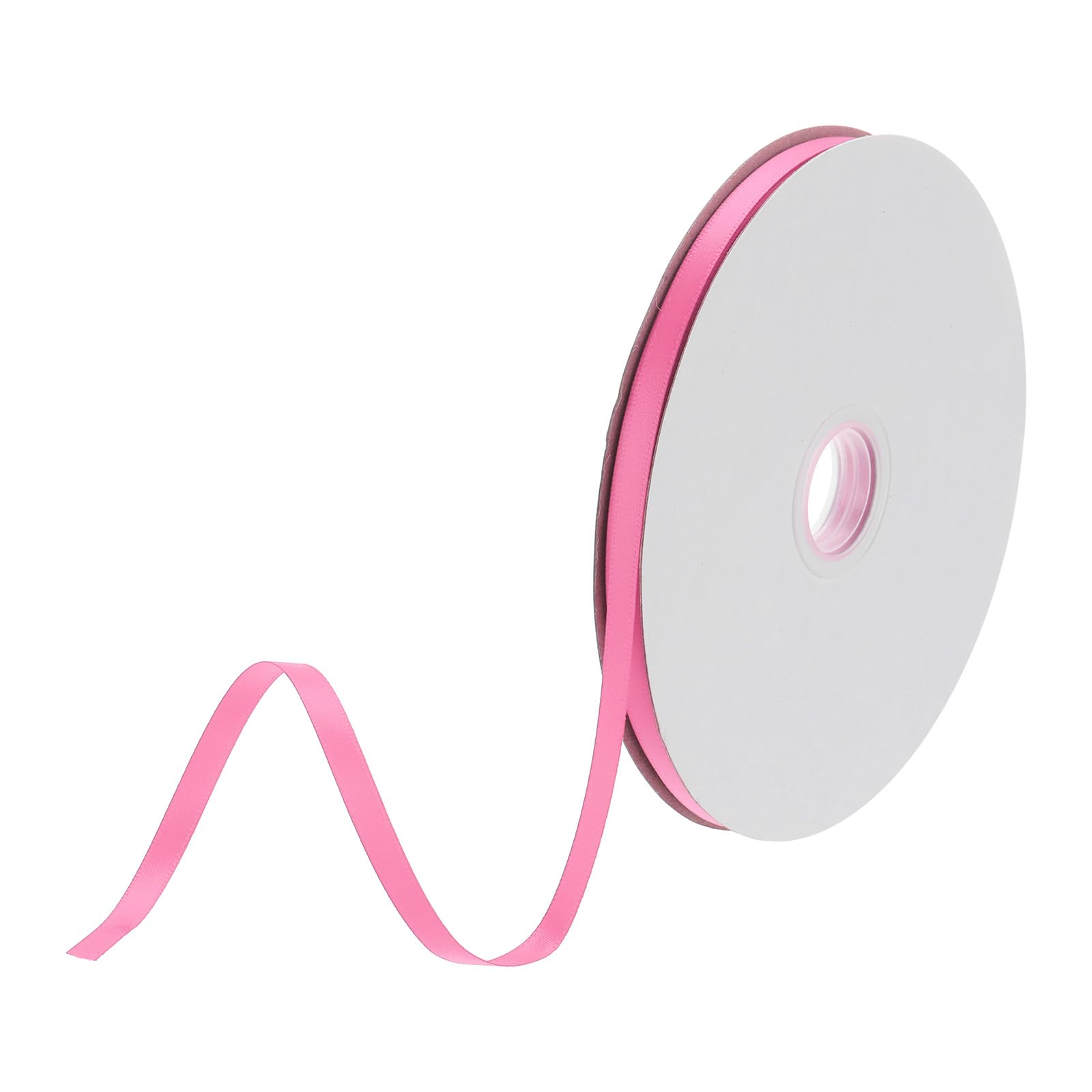 DMiotech 6mm Satin Ribbon 91m/300ft Thin Double Face Fabric Grosgrain Ribbon for Gift Wrapping Floral Hair Flower Bouquet, Dark Pink