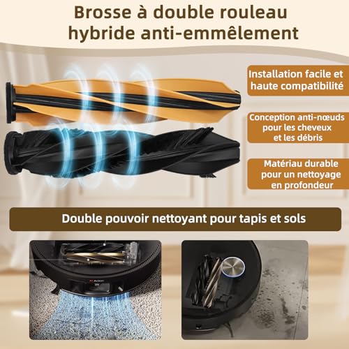 iRobacc 29PCS Accessoires pour Dreame X50 Ultra Complete/L50 Pro Ultra/X50 Master, 2 Brosses Principales, 6 Brosses Latérales, 6 Sacs à Poussière au Charbon Actif, 4 Filtres HEPA, 8 Mop Pads, etc.