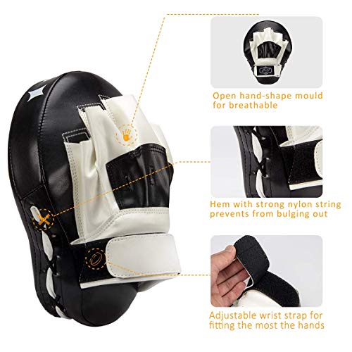 image for Sporting Style Boxing Curved Focus Punching Mitts- Leather Training Ha