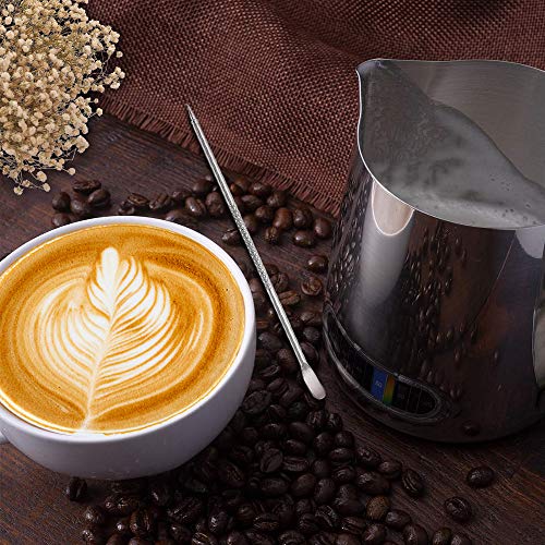 Milk Frothing Pitcher Stainless Steel Espresso Steaming Pitcher 20 oz with Thermometer Coffee Milk Frothing Cup, Perfect for Espresso Machines, Milk Frothers, Latte Art