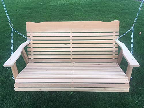 Kilmer Creek 4 Foot Natural Cedar Porch Swing with Chain, Springs, Amish