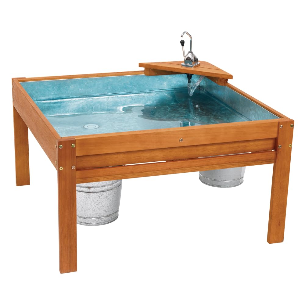 Excelleration Outdoor Water Table with Pump, Water Table, Sensory Table, Sand and Water Table, Sensory Table for Toddlers, Water Play, Outdoor Furniture, Kids Outdoor Play