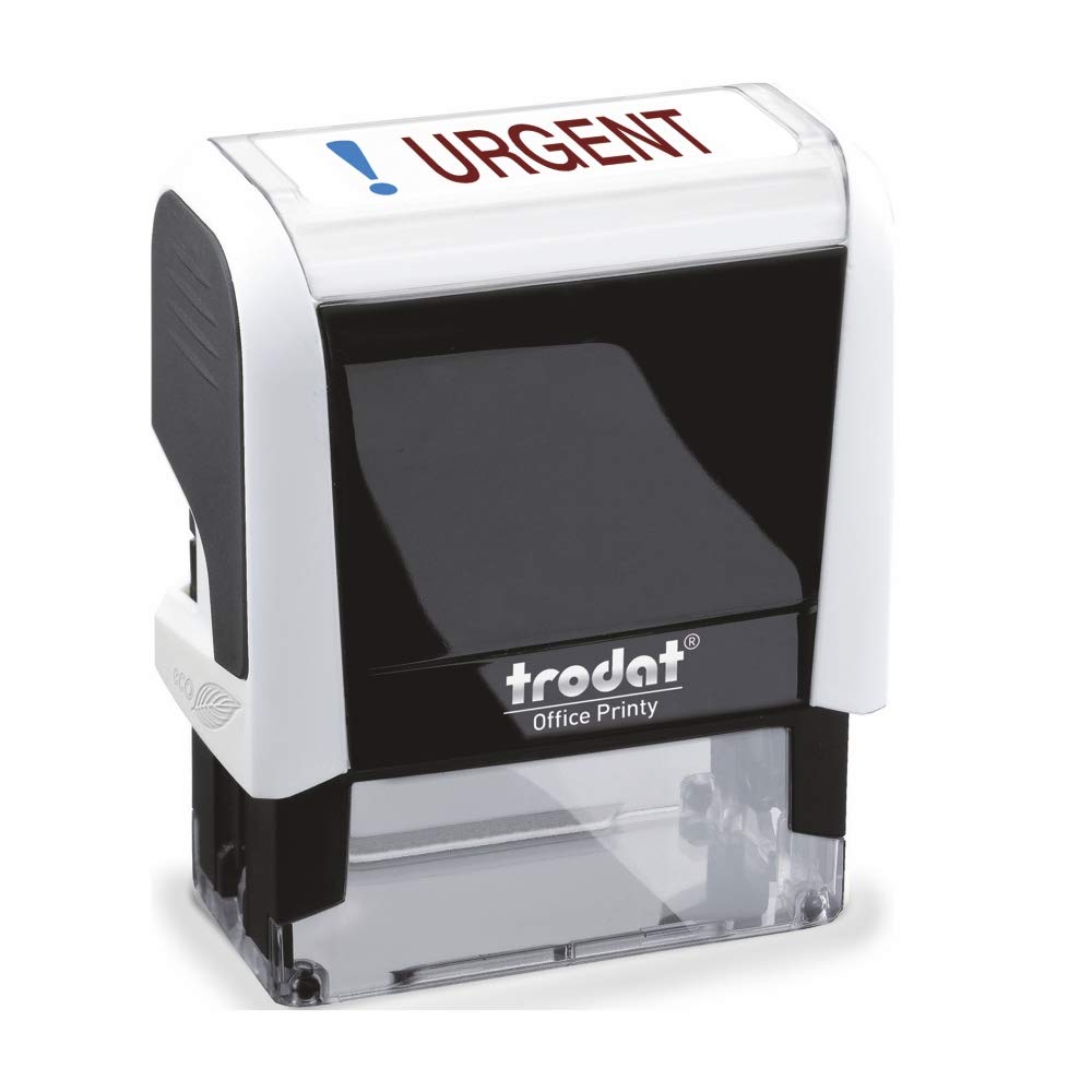 Trodat Stamp 4912 Office Printy with English Text URGENT – Self Inking, Red and Blue Ink, 18 x 46 mm