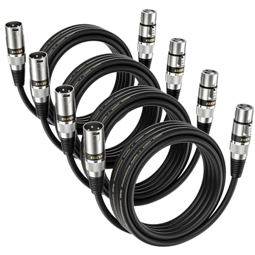 EBXYA XLR Mikrofonkabel 3m 4er-Pack für Studio, Live & DMX