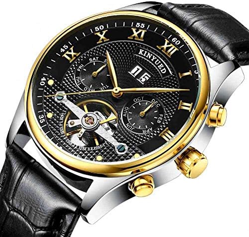Men Automatic Watch with Leather Strap Classic Design Luxury Steampunk Skeleton Watch Business Wrist Watches