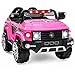 Best Choice Products Kids 12V Electric RC Truck Ride On w/ 2 Speeds, LED Lights, MP3, AUX, Pink