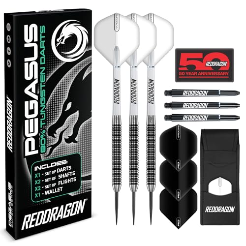 RED DRAGON Darts - Pegasus Dartpfeile Profi 80% Tungsten Darts Set | Erhältlich mit Dartpfeile Metallspitze 30g Steeldarts | Dart Pfeile mit Flights,