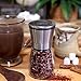 Gourmet Green Salt and Pepper Grinder Set | Updated Salt and Pepper Shakers | w/Brushed Stainless Steel & Glass | Pure Ceramic Burrs | Pepper Grinder | Salt Grinder | Spice Grinder (Short 5 inches)