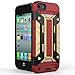 iPhone 5S Card Case, iPhone 5 Case - SOWOKO iPhone SE Shockproof Case [Kickstand Series] Slim Rugged Dual Layer Armor Heavy Duty Protection Cover for Apple iPhone 5S/5/SE (Red/Gold)
