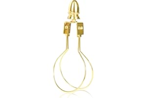 GIGIVOSHA Lamp Shade Harp Holder Adapter kit - Clip on Lampshade Light Bulb With Shade Attaching Finials Support Fitter Parts Converter(1 Pack, Polished Brass)
