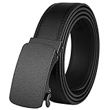Men's Leather Belt-Ratchet Dress Belt with Automatic Buckle (Alloy Buckle # 0103)