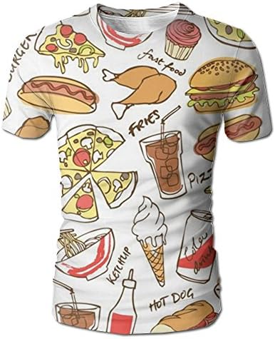 PWIJCXNNXSAE T-shirt Men Boy Fashion Foods Pizza Short Sleeve Blouse Tee Tank