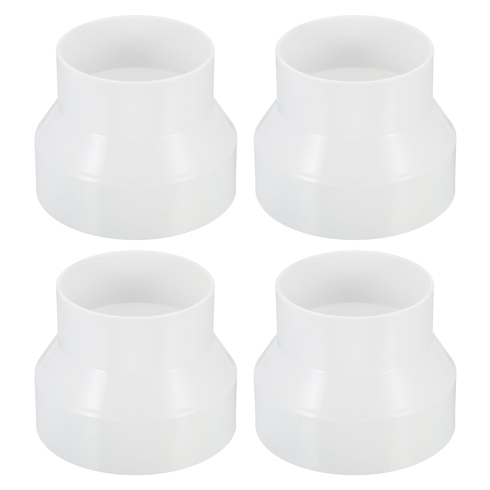 PATIKIL 4" to 3" Duct Reducer, 4 Pack Duct Connector Ducting Inline Adapter Increaser ABS Plastic Vent for HVAC Heating Cooling Air Ventilation