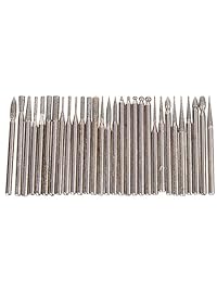 Lukcase   Juego de 60 brocas de diamante con vástago de 1 8" para herramientas rotativas Dremel