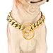 Dogs Plated Gold Stainless Steel Curb Cuban Link Chain Necklace 12