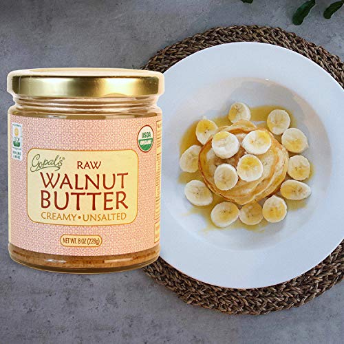 Gopal's Raw Organic Walnut Butter | USDA Organic, Gluten-Free, Creamy and Unsalted | 8 Ounces Glass Jar | Keto, Whole 30, and Paleo Friendly - Thumbnail 3