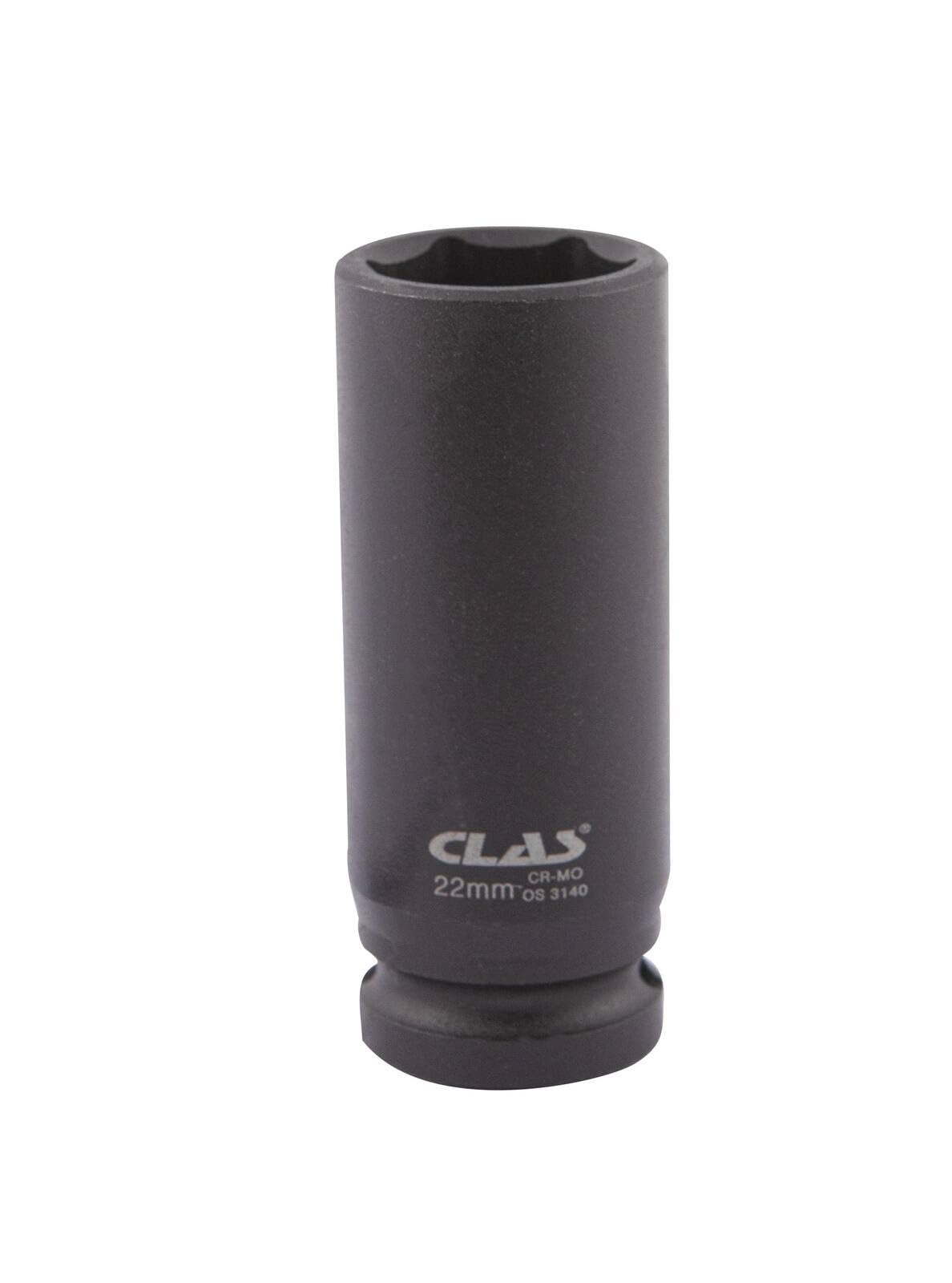 CLAS Equipements OS-3140 6-Point Impact Socket 22 mm 1/2 Inch Long