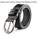 WHIPPY Women Leather Belt for Jeans Pants Dresses Fashion Ladies Western Leather Belt with Silver Buckle XL Black