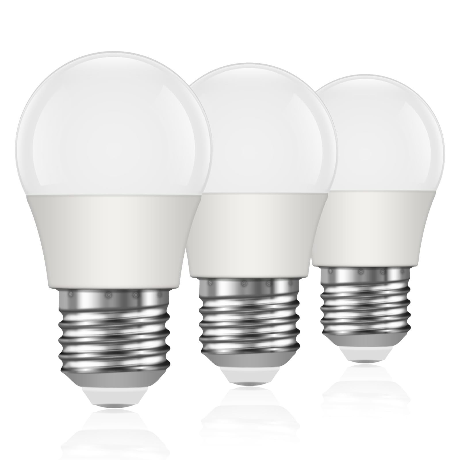 Ddlisu E27 Edison Screw Bulb, G45 Golf Ball LED Bulbs, 5W E27 Energy Saving MiNi Ball Light, 450LM LED Lamp, 2700K Warm White Day Light Round Frosted Light Bulb,40W Equivalent, Non-Dimmable, 3 Pack