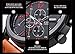 Curren Men's Analog Quartz Sport Military Round Dial Leather Band Seconds Fashion Classic Dress Wrist Watch Black