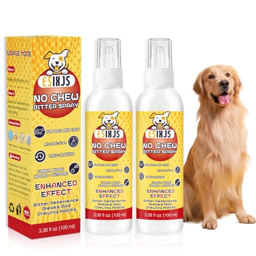 No Chew Spray for Dogs Bitter Apple Spray for Puppies Stop Dogs from Chewing Furniture Spray Anti Licking for Dog Yuck Bitter Spray Deterrent Formula for Puppies and Cats Alcohol Free Gentle on Skin