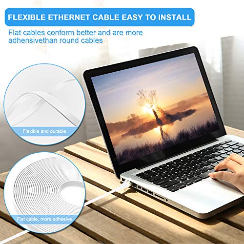 Cat7 Cable 100 ft,High Speed White Shielded Solid Slim Long