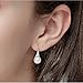 Freshwater Cultured Pearl Earrings, Handpicked AAA+ Quality White Pearl Dangle and Drop Earring for Women S925 Sterling Silver Hoop Earrings with Gift Box