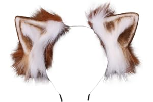VIGVAN KYC Animal Ears Kawaii Plush Cat Ears Hair Clip Headdress Halloween Cosplay