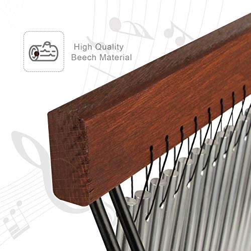 Table Top Bar Chime, Single-row Musical Percussion Instrument with Solid Aluminum Pipe and Iron Stand Stick for Ornament Classroom Office Decoration Kids Educational Gift