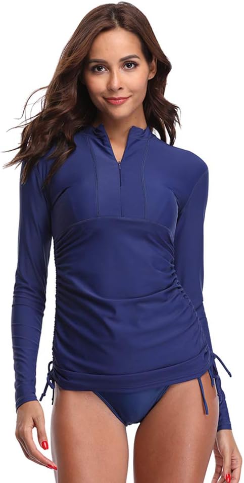 Women's UV Sun Protection Long Sleeve Rash Guard Wetsuit Swimsuit Top