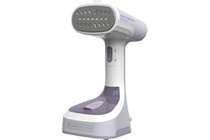 BLACK+DECKER Easy Store Pro Foldable Steamer, GS0311-0PD, 45-Second Heat Up, Extra Long Power Cord & Lint Remover Attachment, Powerful Steam Performance for Clothes, Drapes & Upholstery