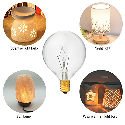 8 Pack 40 Watt G50 Light Bulbs for FullSize Scentsy Warmers,G16.5