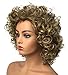 Wiginway Women Short Curly Heat Resistant Synthetic Hair Wigs Big Curly Dark Blonde Fashion Wigs 8 Inch