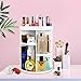 360 Degree Rotation Makeup Tower Organizer, Lazy Susan Cosmetics Storage Shelf Round Makeup Carousel Rotating Display Rack, Great for Countertop Bathroom counter, White