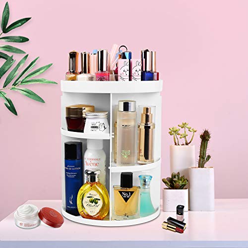 image for sanipoe 360 Degree Rotation Makeup Tower Organizer, Lazy Susan Cosmeti