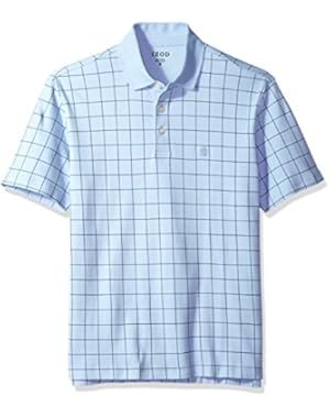 Men's Interlock Short Sleeve Windowpane Polo Shirt