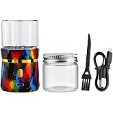 Electric Grinder, Small Spice Grinder Electric Grinders Mini Size 2inx3.5inches with 2pcs 1.7oz/50ml Glass Jar Rechargeable Automatic Small Grinder