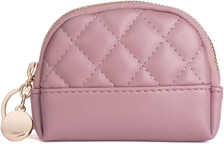 Albe Rita PU Women's Coin Purse With Zipper Coin Pouch Mini Size With Key Ring (Purple)
