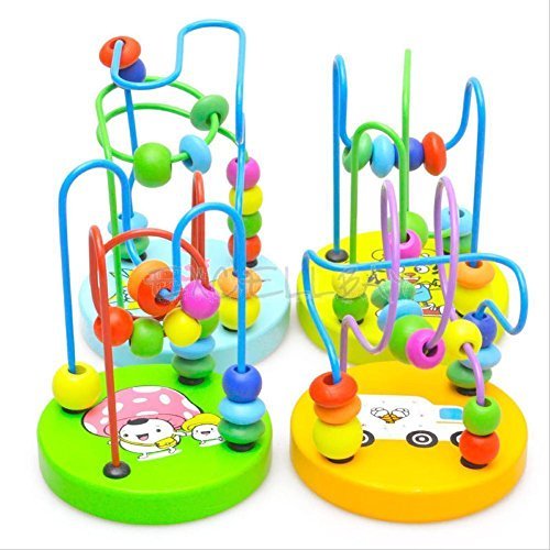 VIPASNAM-Wooden Educational Children Game Mini Around Beads Colorful Kids Baby Play Toy