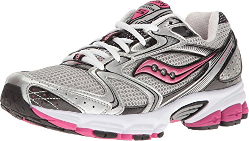 Saucony Women's Grid Stratos 5 Silver/Black/Pink 9 B US