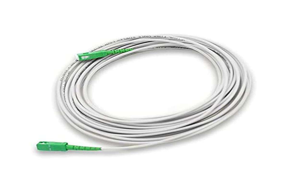 PRENDELUZ Universal Fibre Optic Cable – White SC/APC to SC/APC Simulex 9/125, Compatible with Orange, Movistar, Vodafone and Jazztel (15 Metres)