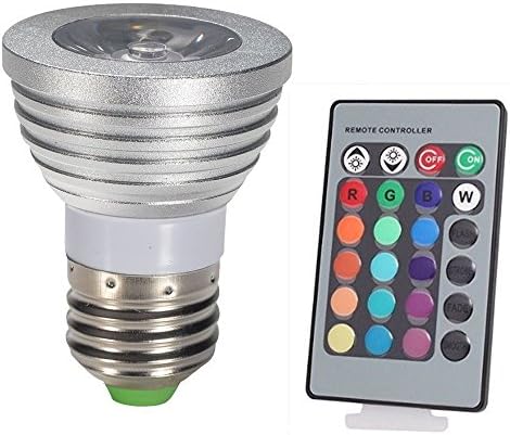 (Pack of 4)Vigotech 3W Led RGB Light Spot Lights,Colour Lights Dimmable Lamps by IR Remote Control,AC85-265V,Downlights for Home Decoration/Bar/Party/KTV Mood Ambiance Lighting (3W E27 4Pcs) ¡­